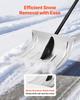 Snow Shovel for Driveway, 40cm Wide Aluminum Alloy Snow Shovel, Non Slip Grip, Large Capacity Snowplow Shovels, Detachable & Lightweight Snows Removal