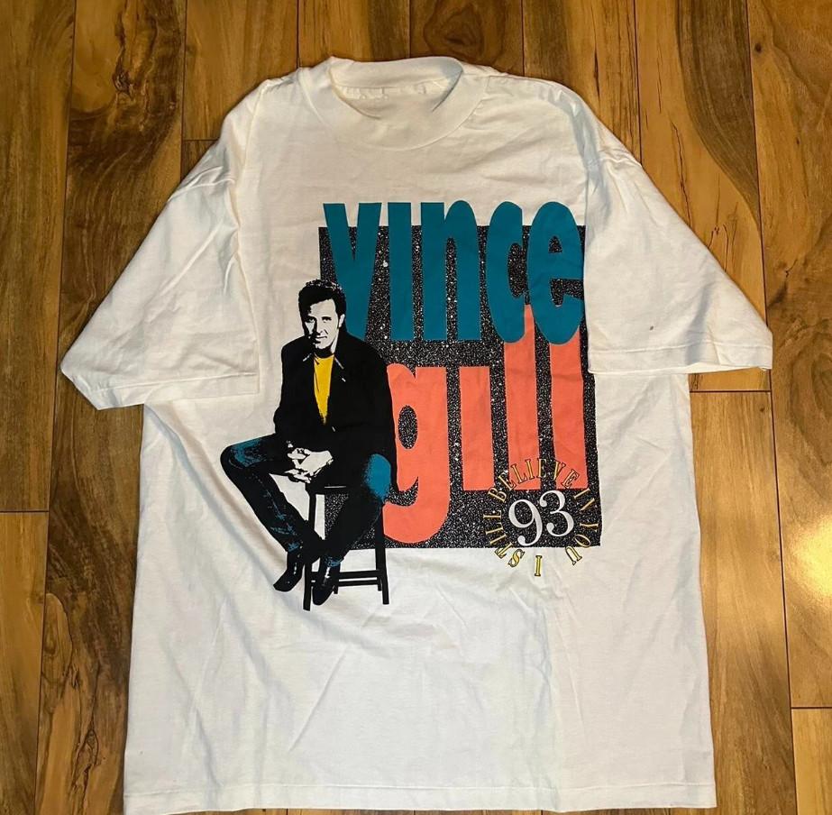 Vintage 1993 Vince gill I believe in you tour T-shirt size S-5XL L