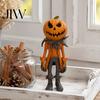 Autumn Home Ornament Pumpkin Witch Figurine, Spooky Halloween Statue with Lantern, Figurine Vintage Gothic Resin for Tabletop Mantel Shelf Decor