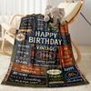 Happy Birthday Inspirational Quotes Blanket Comfortable Suitable for Sofa Picnics Office All-Season Use Digital Print Gifts For Family Or Friends