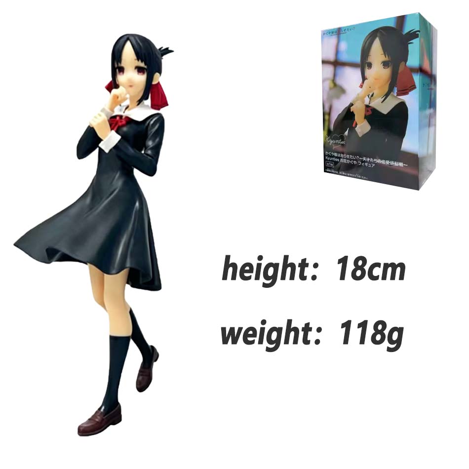 18Cm Anime Figure Love Is War Fujiwara Chika Shinomiya Kaguya Kawaii Girl Action Figure Collectible Model Doll Toy Gift