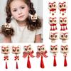 New Year Hair Clip Pearls Side Clip Tassels Pompoms Sweet Bowknot Plush Furry Hairpin Sweet Cool Photo Props