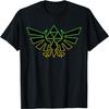 Camiseta Nintendo Zelda Escudo de Hyrule Trifuerza Contorno de Neón