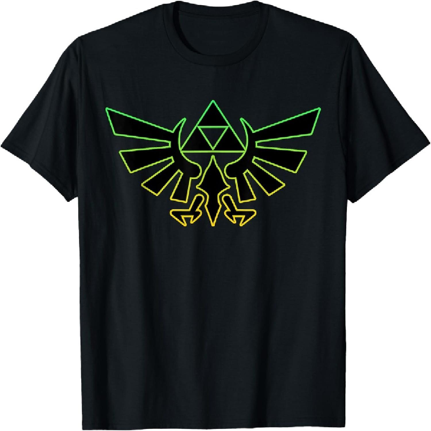 Nintendo Zelda Hyrule Crest Triforce Neon Outline T-Shirt XXXXXL разноцветный
