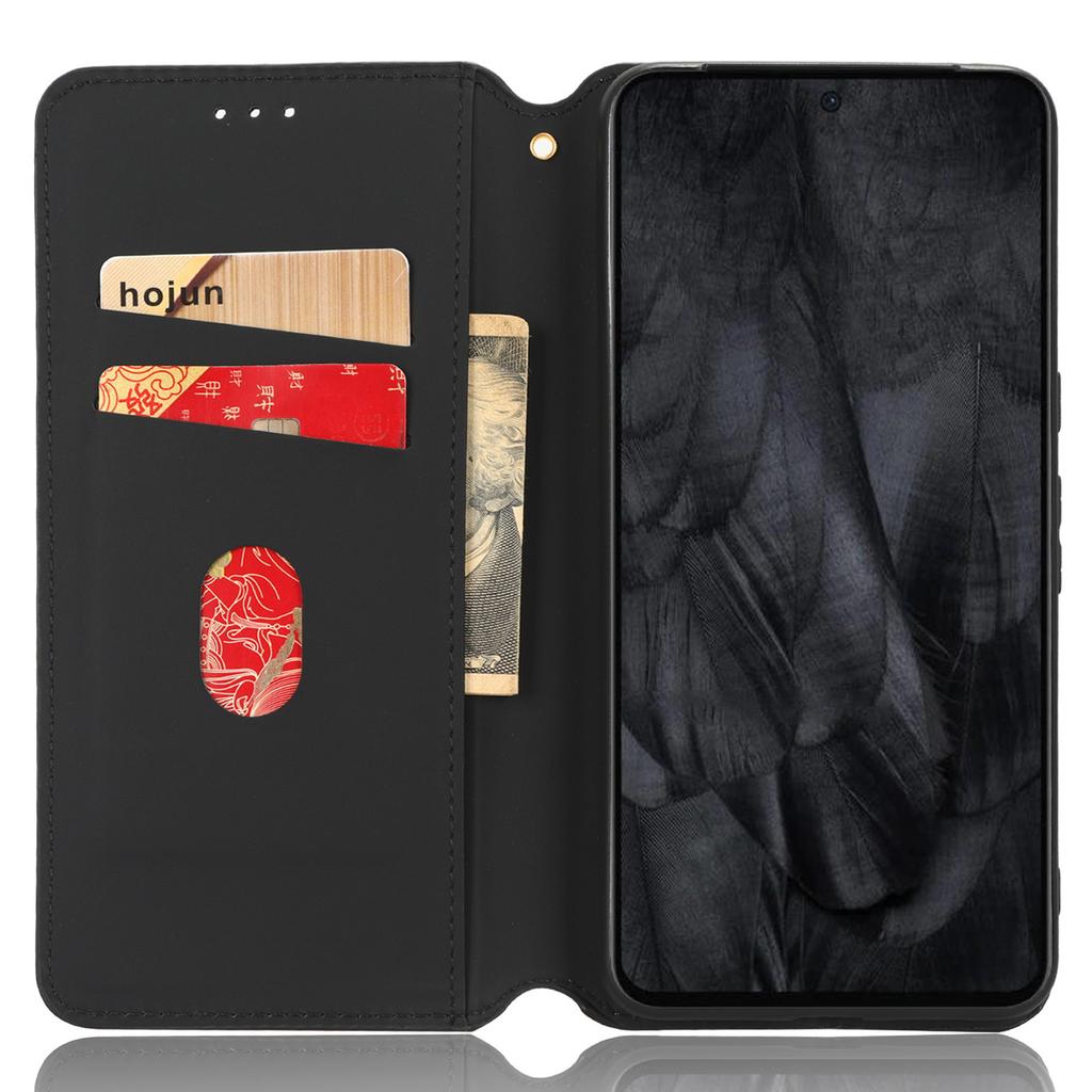 For Google Pixel 8 Pro PU Leather Flip Magnetic Cover Rhombus Imprinted Wallet Stand Phone Case