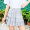 Gonna a pieghe scozzese a vita alta da donna Gonna corta da donna Gonna a trapezio alla moda Mini gonna da tennis casual