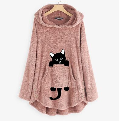 Autumn and Winter Women's Hooded Long-sleeved Double-faced Fleece Coat