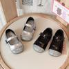 Girls Sparkly Loafer Shoes 2026 British Style Soft Sole Princess Flat With