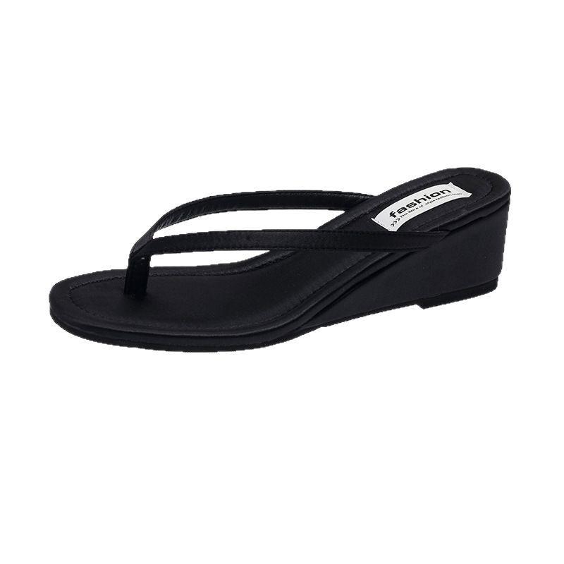 French Wedge Heel Red Flip-flops Fairy Heightening Outer Wear Summer New Temperament Sandals High Heels Sandals
