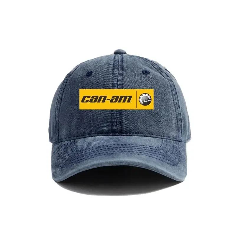 2025 Can Am Team Baseball Cap Distressed Hats Cap Men Retro Outdoor Summer Adjustable Can Am Logo BRP Hat Casual and versatile
