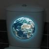 Autocollant de Toilette Terre Fluorescent Amusant Décor de Salle de Bain Imperméable Autocollant Mural de Salle de Bain en Vinyle Amovible Imperméable
