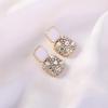 Luxury Rhinestone Geometric Square Enamel Drip Earrings