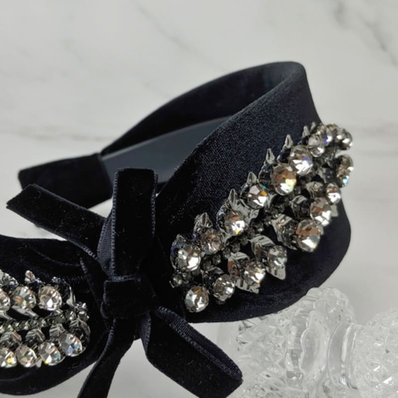 LALA Velvet Ribbon Jewel Hairband
