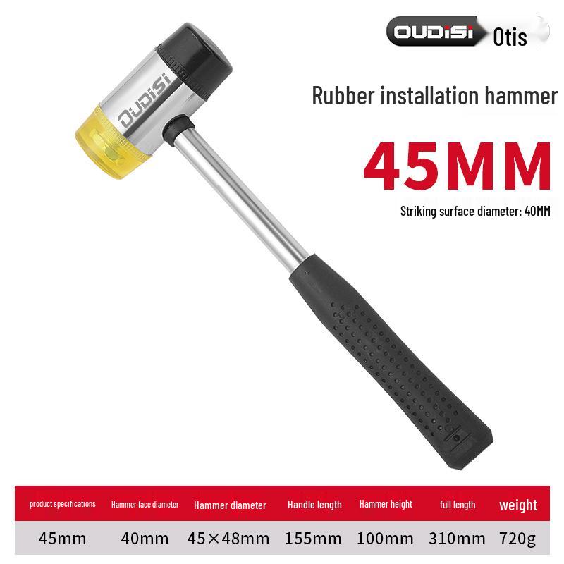 Rubber Hammer for Tile Installation: Multi-Functional Mallet with Large and Small Sizes for Tapping and Dyeing Tasks.