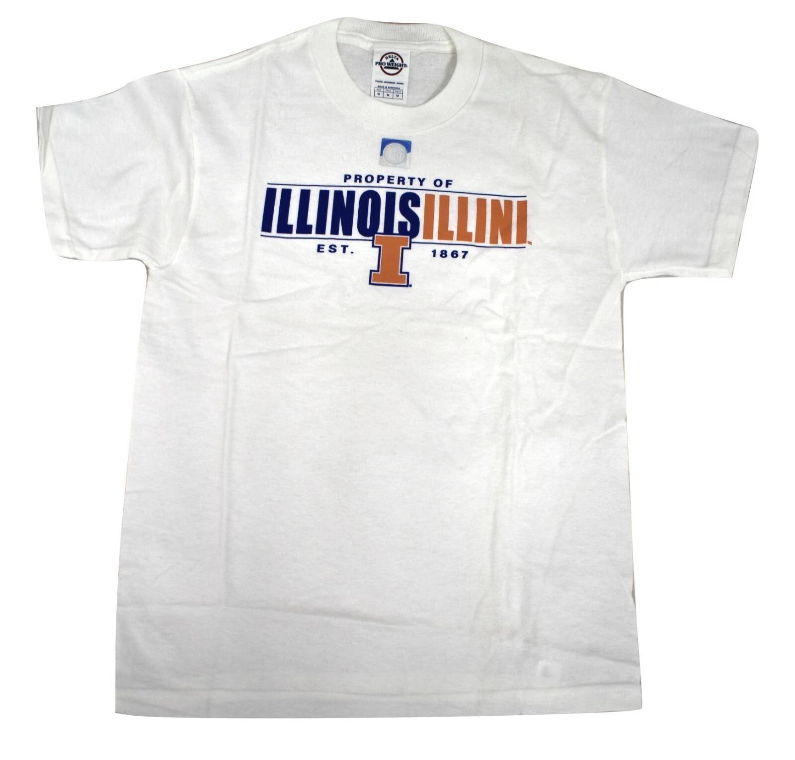 NCAA Youth Boys Illinois Fighting Illini Established 1867 Shirt New S, M, L, XL M