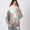 Mohair Winter Cashmere Scarves Plush Long Shawl Classic Plaid Wool Scarf  Autumn Winter