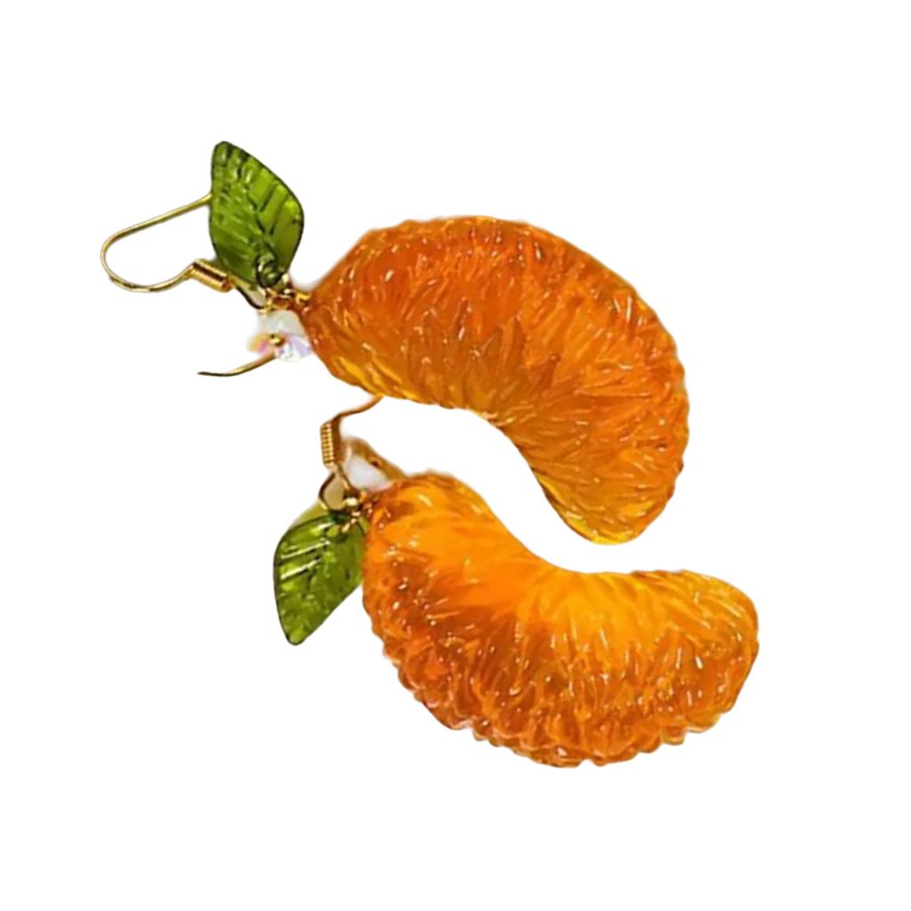 Fashionable Orange Shaped Dangle Earrings for Women High Polish Alloy with Sturdy Designs Posts Jewelry Accessory