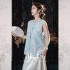 JK&JS New Chinese Style Embroidered Viscose Linen Vest Top