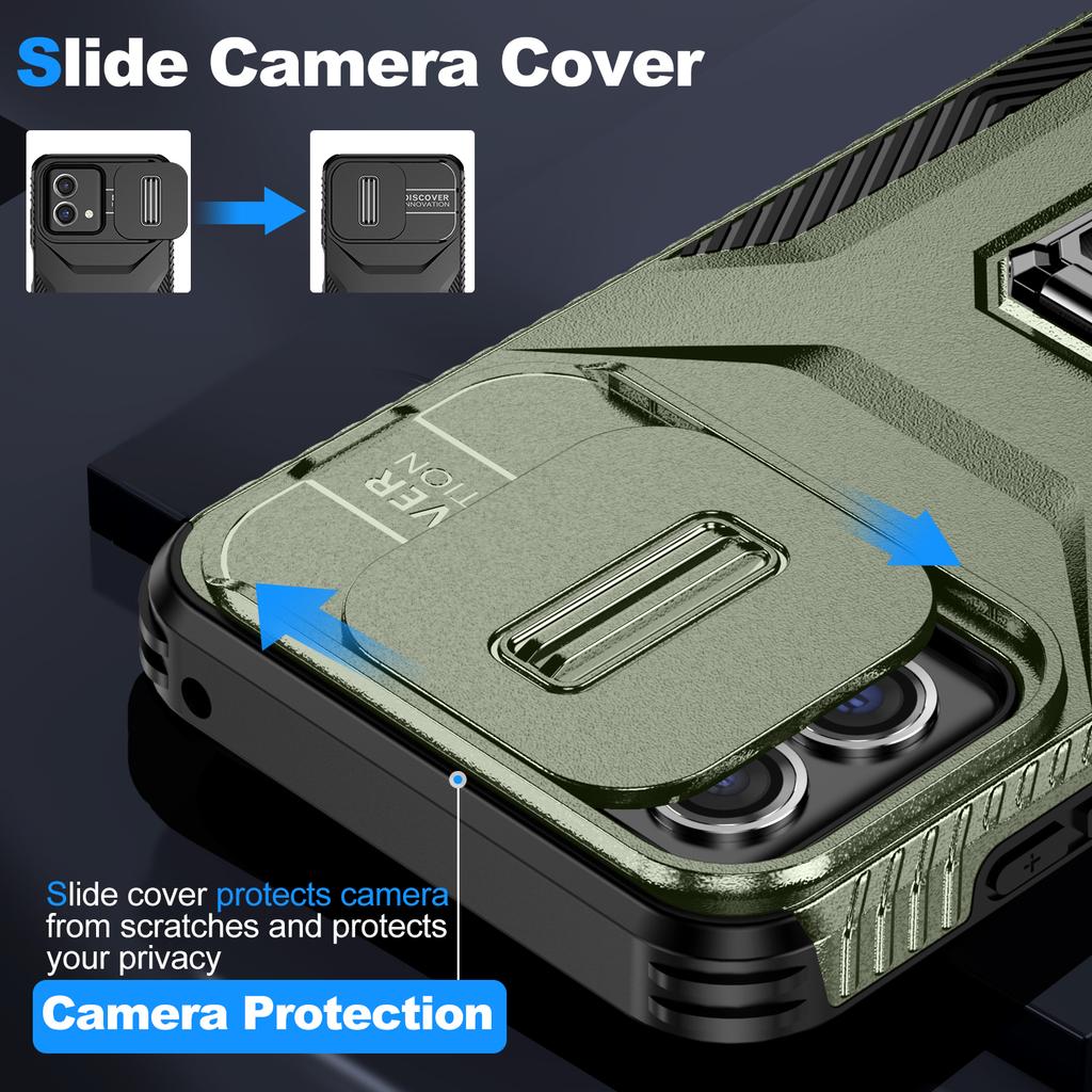 Pro Motorola Moto G Stylus 5G (2023) Pouzdro Camshield Stojánek TPU+PC Protiskluzový Kryt na Telefon