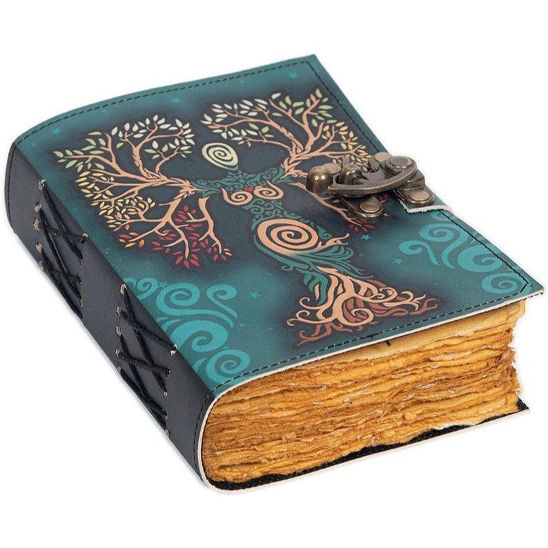 Spell book of shadows journal blank mother of earth deckle edge paper vintage inspired leather journal notebook diary