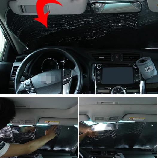Car Front Window Sunshade Cover Sun Shade Windshield Visor Windscreen Folding Auto UV Protection Curtain Styling Accessories