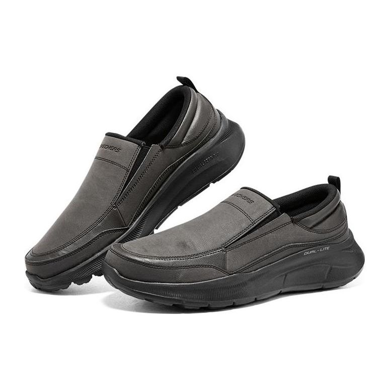 Skechers Equalizer 5.0 Synthetic Leather Slip-On Low-Top Casual Shoes Men sneaker Black 232517-BBK