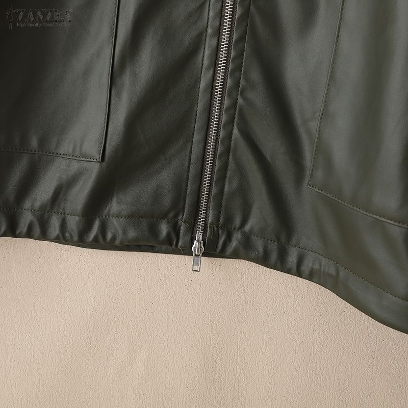 ZANZEA Women Spring Autumn Casual Long Sleeve Zipper Jackets