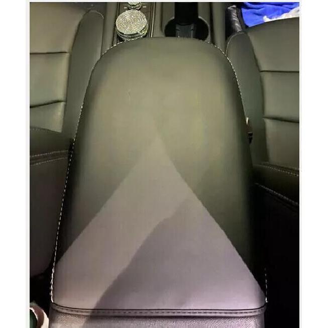 Black Leather Central Console Armrest Box Cover Trim For Cadillac XT5 2017-