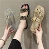 French temperament willow nails high sense women's cool slippers 2025 summer new wear versatile word with sandals women