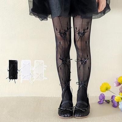 Sommer Dünne Baby Strumpfhose für Mädchen Netz Hohle Atmungsaktive Strumpfhose Schleife Band Herz Koreanische Mode Kinder Legging Strumpf Socke