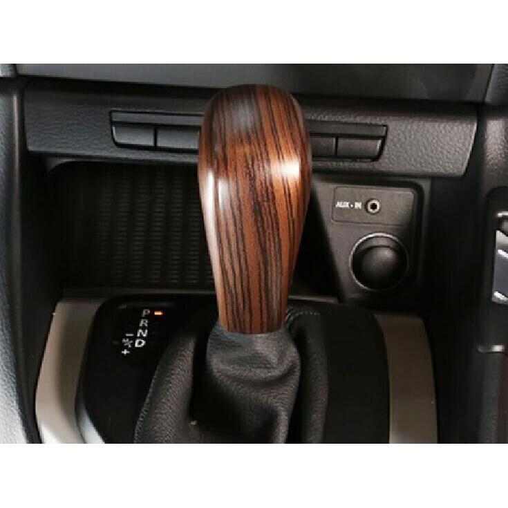 Cover Trim For BMW 1 Series Wood Grain E81 Brown Central Console Gear Shift Knob