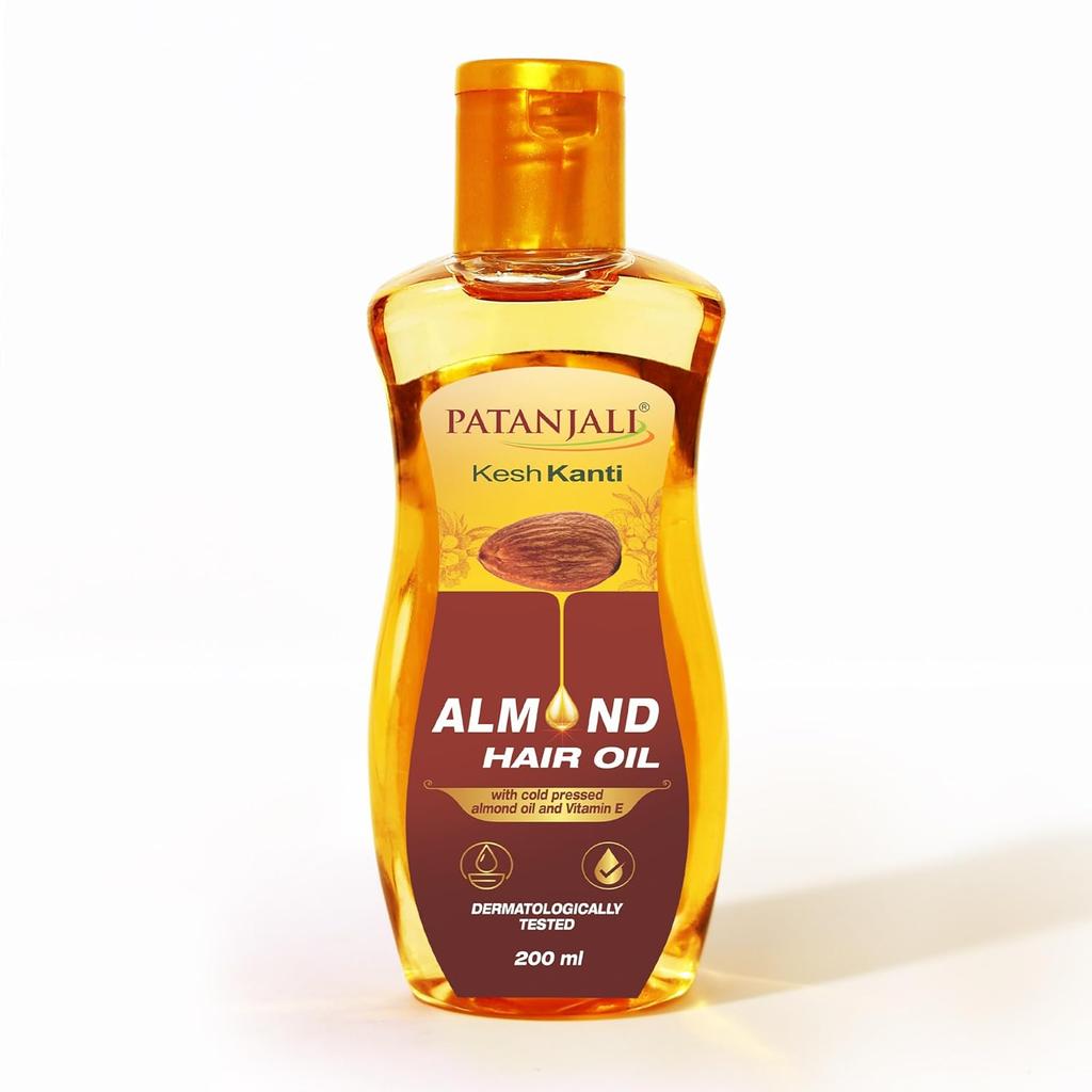 Patanjali Kesh Kanti Almond Hair Oil 200 Ml Deep Nourishing Lightweight Hair Care For Smooth Shiny Manageable Hair