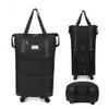 Mochila de Viagem Expansível Dobrável Lishenke com Rodas Destacáveis
