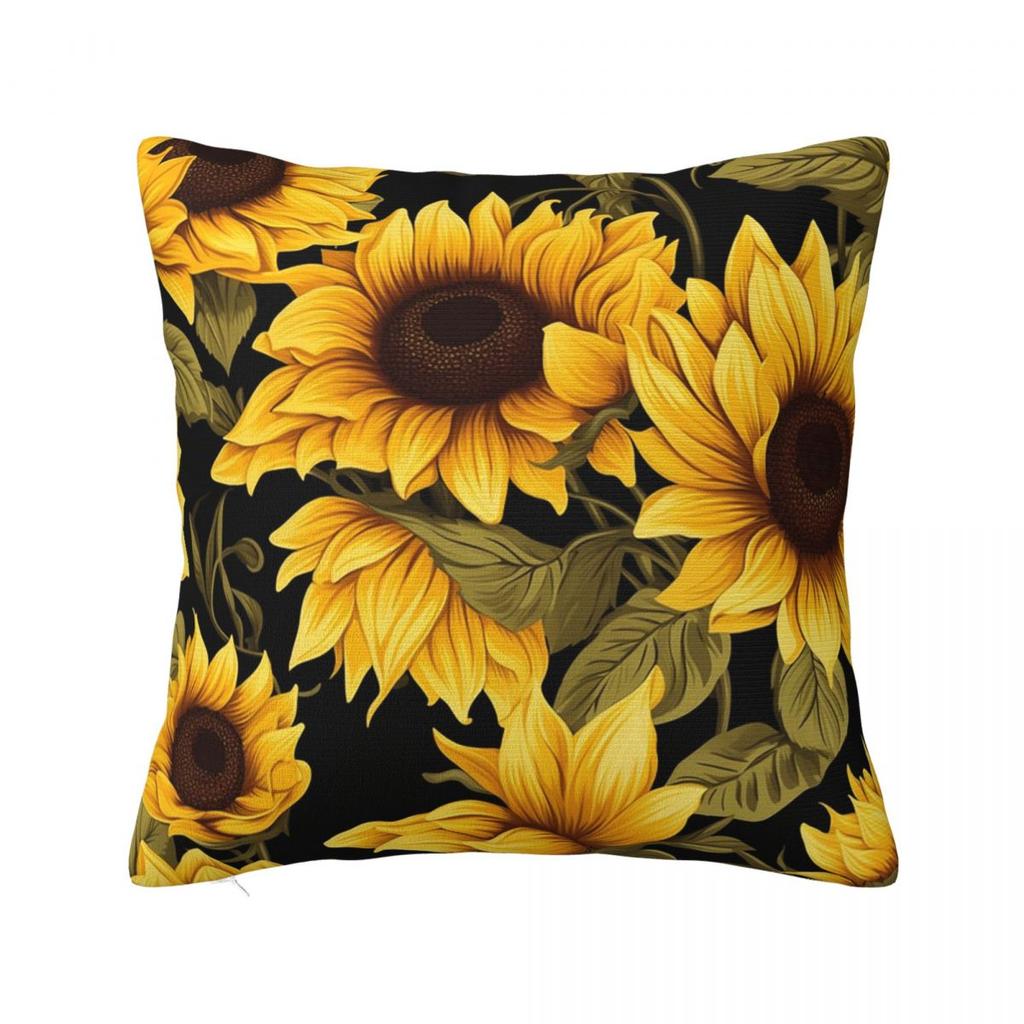 Sunflower Flower Florals Square Pillowcase Cushion Cover Pillow Case Throw Pillow Cover for Home Sofa Living Room