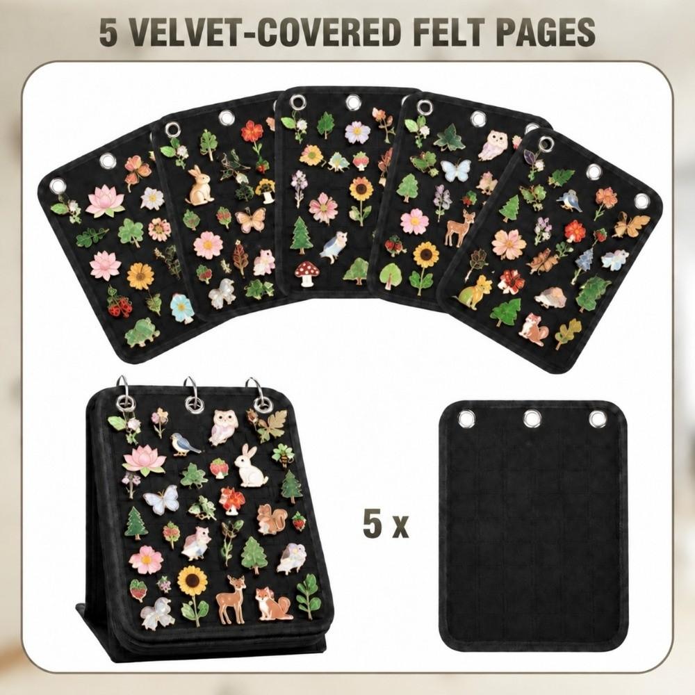 Felt Enamel Pin Display Book Removable Pages Pin Trading Book Badge Brooch Lapel Pin Storage