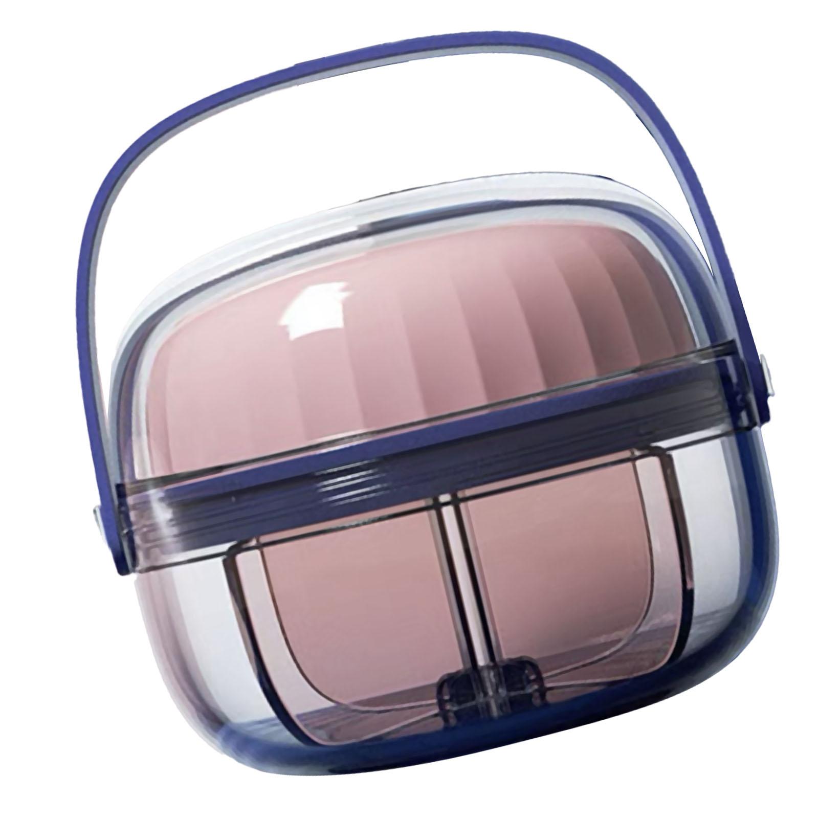 

Portable Medicine Tablets Box PC Rotating Vitamins Dispenser Organizer for Outdoor Traveling Working Pink 6.2x5.3cm
