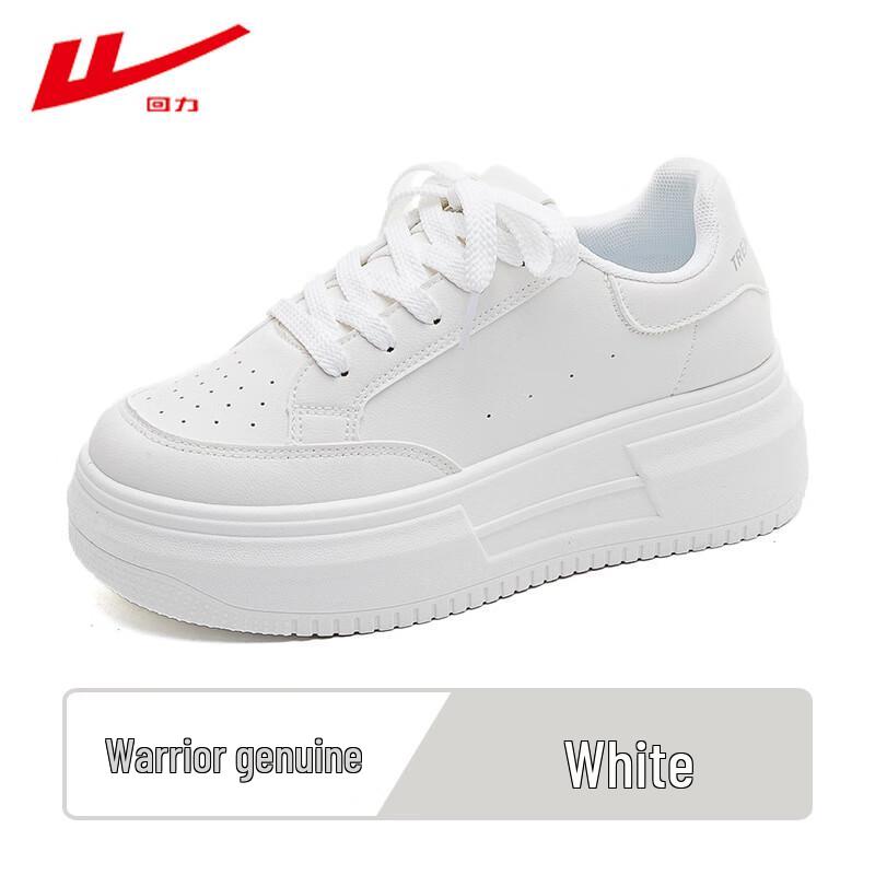 Warrior Women s Thick-Sole White Casual Skate Shoes 37