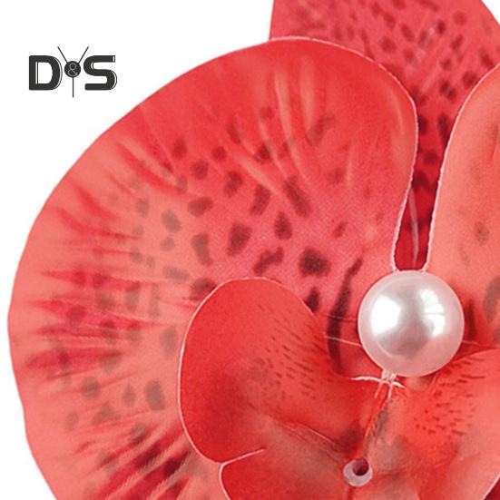 Künstliche Mottenorchideen Haarspange Böhmen Hawaiian Faux Pearl Simulierte Blume Entenschnabelklemme Haarnadel Haarspange Frauen Haarschmuck Kopfbedeckung