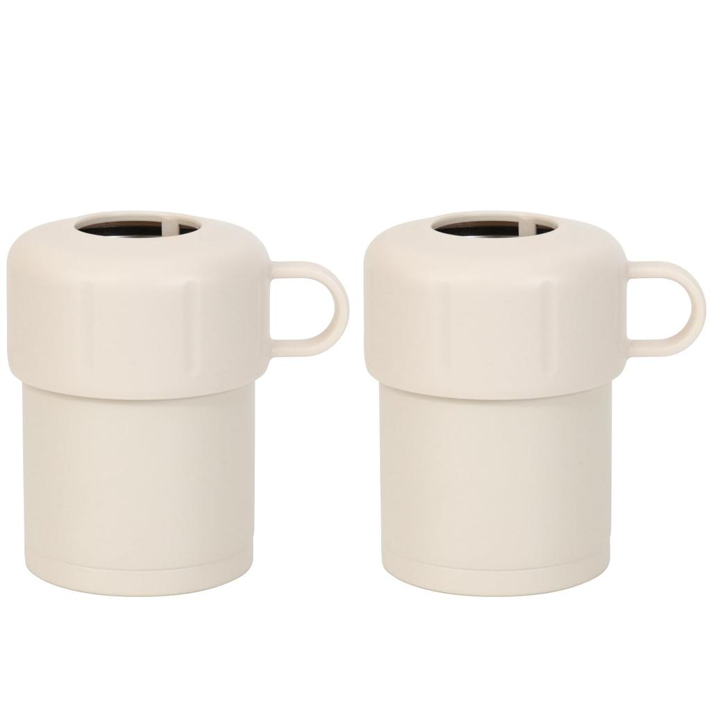 Wahei Freiz Set of Small Size Insulated Water Bottle Holders Stainless Vacuum Fortec [Amazon Exclusive] 2-Piece (220-350ml), Ivory, Steel, Insulated,