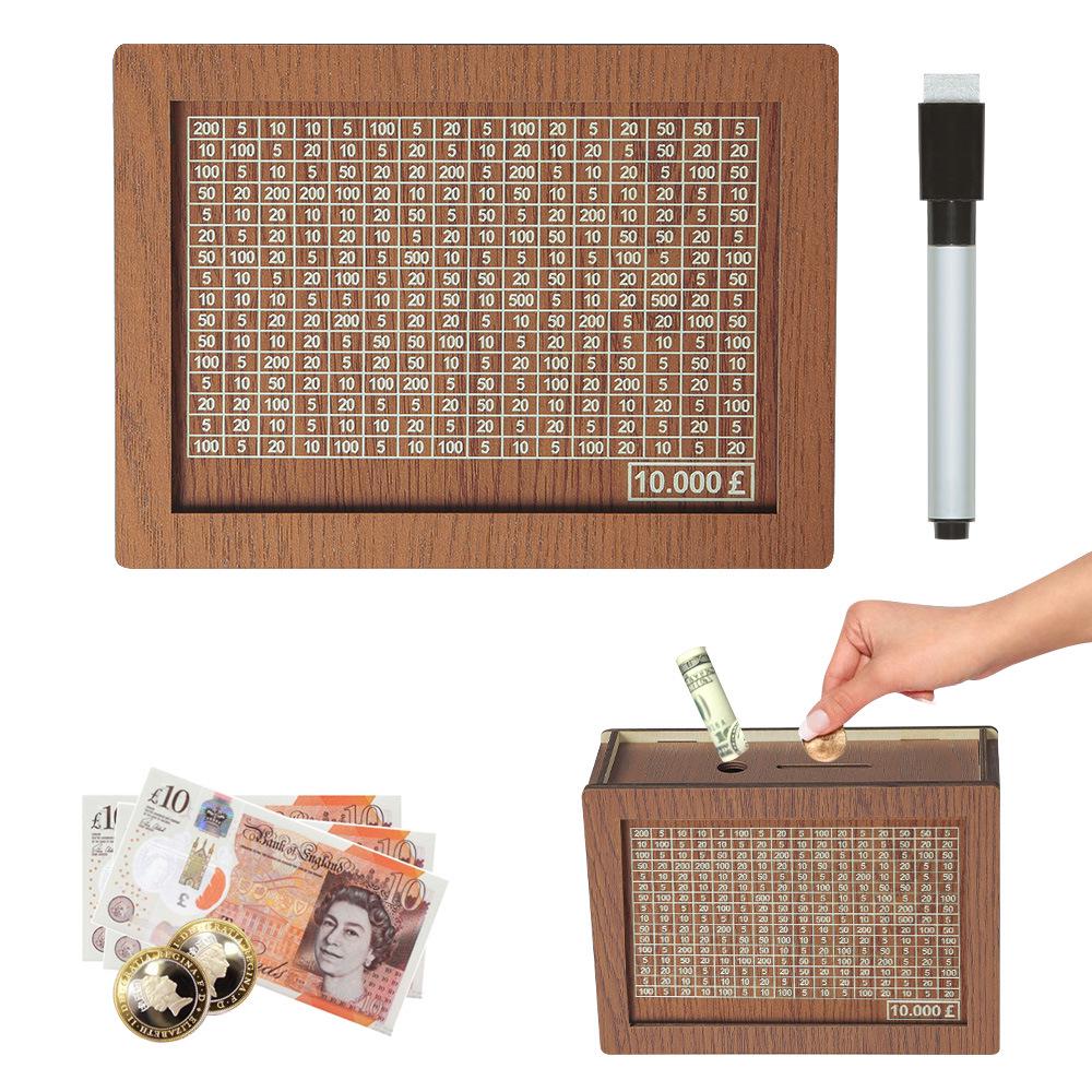 Wooden Counter Piggy Bank: Cross-Border Spot Money Box