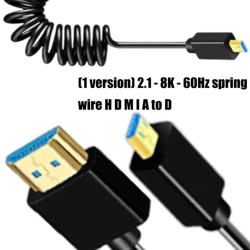 Adjustable 8K UHD2.1 Version Cord Spring Design Cable Wire Aluminum Foil Shielding for for Laptops Monitors