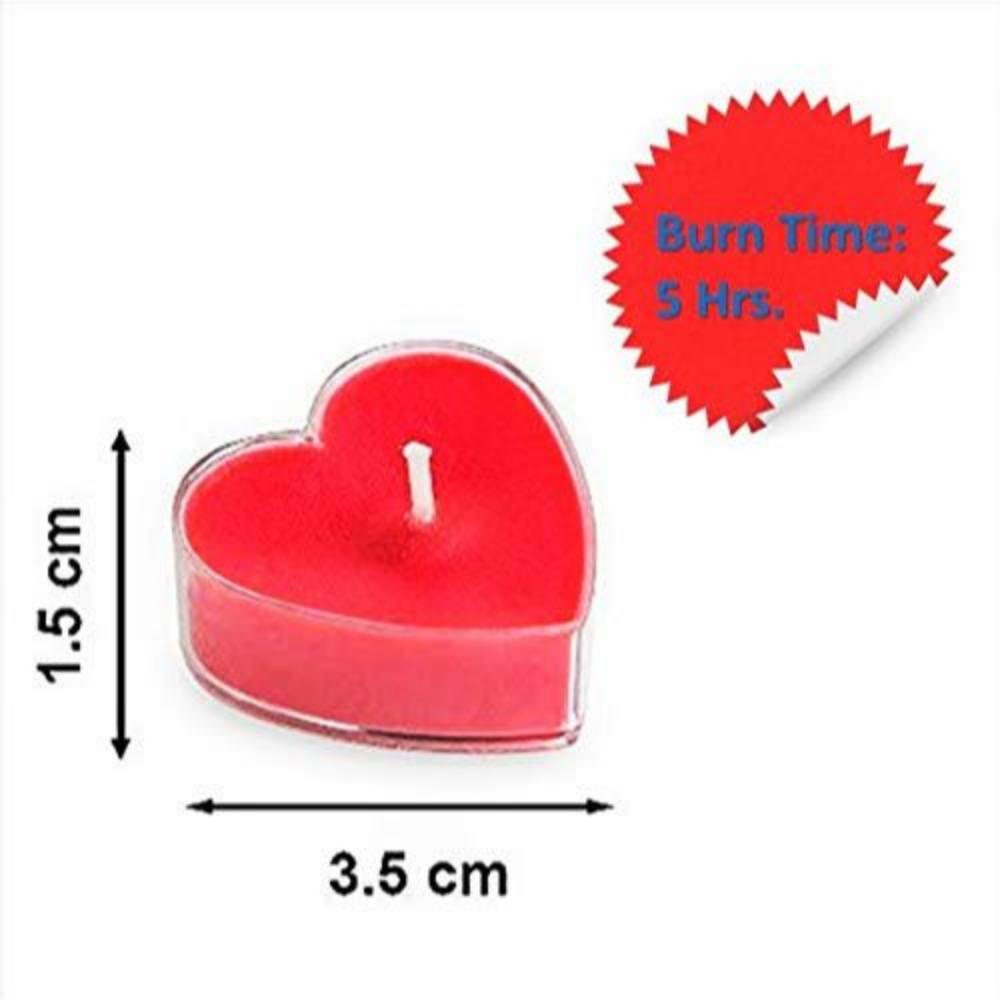 Ljus För Heminredning, Rosdoft, Hjärtform, Röd Färg, Förpackning med 12, 3,5 X 1,5 Cm - Vax