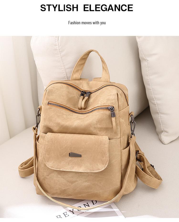 Korean Style Women's Large Capacity PU Backpack