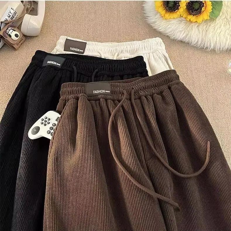 Autumn and Winter Plus Velvet Thickened Lamb Fleece Casual Pants Sweatpants Loose and Warm Straight Core Fleece Trousers