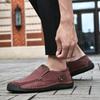 Outdoor Leather Shoes Men Comfortable Handmade Leather Flats Shoes Man Shoes Leisure Fashionable Walking Shoes