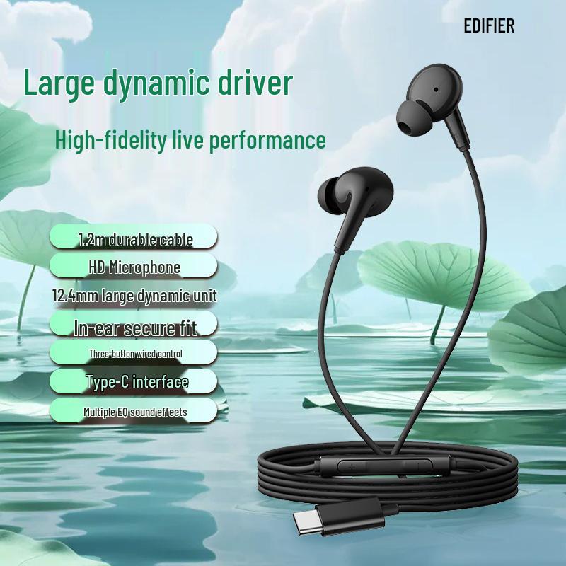 Edifier H230P Type-C In-Ear Wired Earphones with Gold Standard Certification, Durable Cable, and HD Microphone