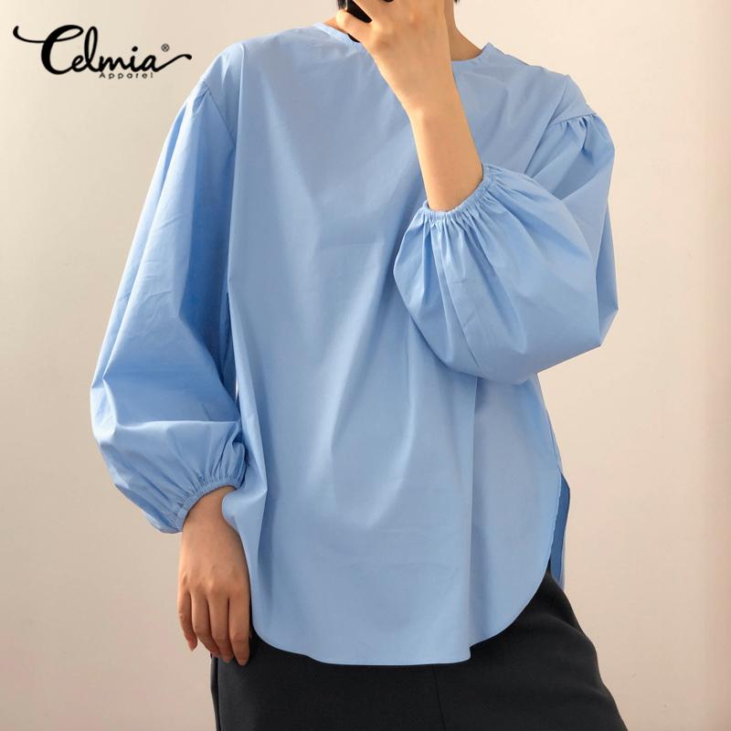 

Celmia Весенние женские блузки Puff Длинные рукава Свободные топы
