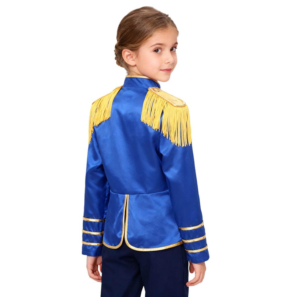 Giacca Costume Unisex per Bambini Band Rock Manica Lunga Frange Nappe Spalline Chiusura con Zip Design Diviso Cappotto