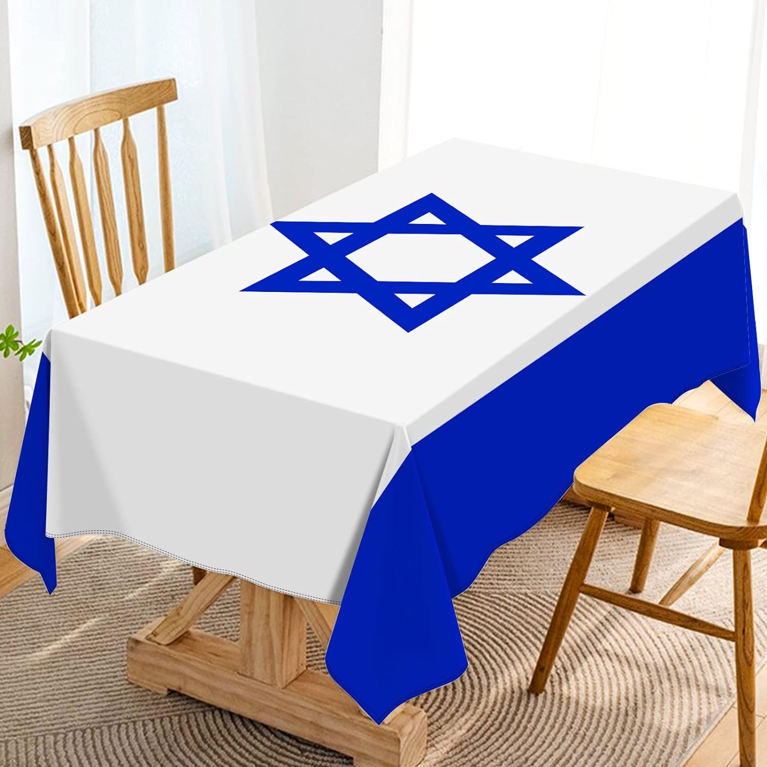 Israël Vlag Waterdichte Tafelkleden Israël Onafhankelijkheidsdag Joods Feest Feest Decoratie Huis Keuken Eetkamer Tafeldecoratie 140x180cm