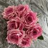 Artificial Roses Bundle Silk Fake Flowers Wedding Decor Simulation Flower Diamond Red Blue Rose el Garden Decoration Plant